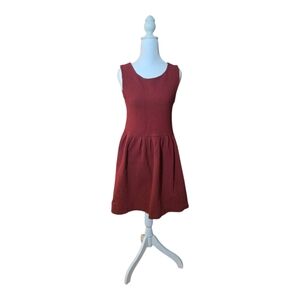 Ganni Red Wine, Burgundy Fitted Flare Dress Size  M